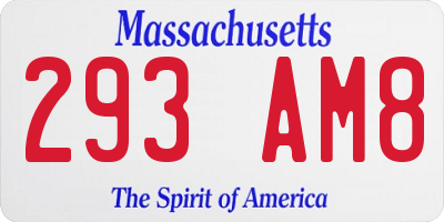 MA license plate 293AM8