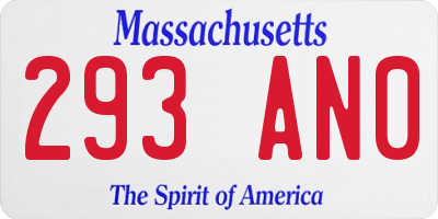 MA license plate 293AN0