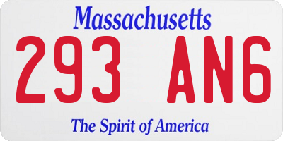 MA license plate 293AN6