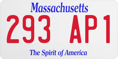 MA license plate 293AP1