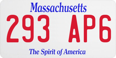 MA license plate 293AP6