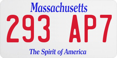 MA license plate 293AP7