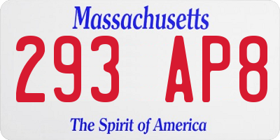 MA license plate 293AP8