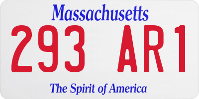 MA license plate 293AR1