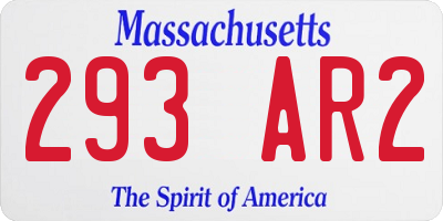 MA license plate 293AR2