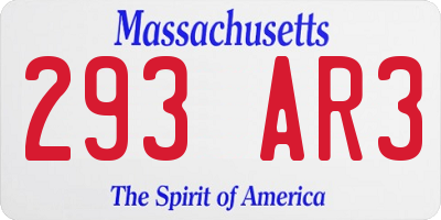 MA license plate 293AR3