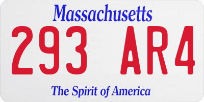 MA license plate 293AR4