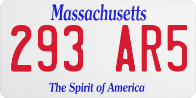 MA license plate 293AR5