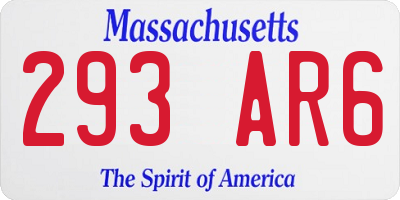 MA license plate 293AR6