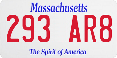 MA license plate 293AR8