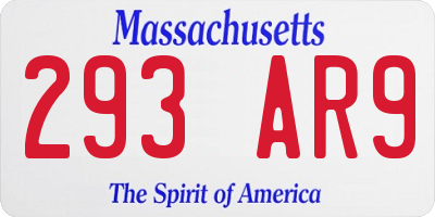 MA license plate 293AR9