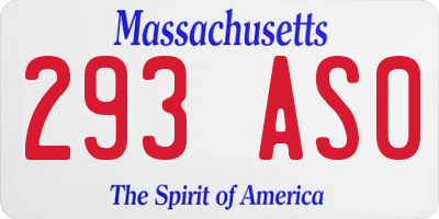 MA license plate 293AS0