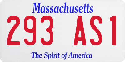 MA license plate 293AS1