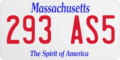 MA license plate 293AS5