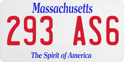 MA license plate 293AS6