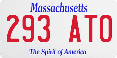 MA license plate 293AT0