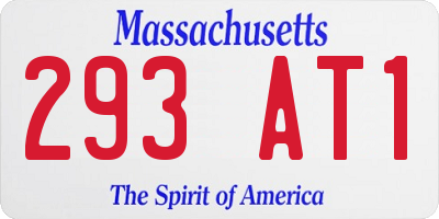 MA license plate 293AT1