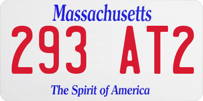 MA license plate 293AT2