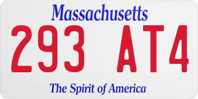MA license plate 293AT4