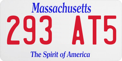 MA license plate 293AT5