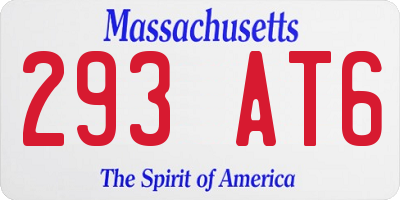 MA license plate 293AT6