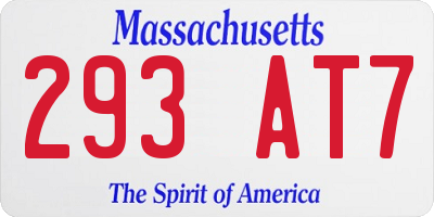 MA license plate 293AT7