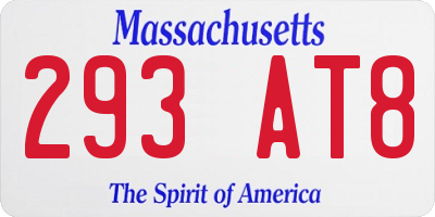 MA license plate 293AT8