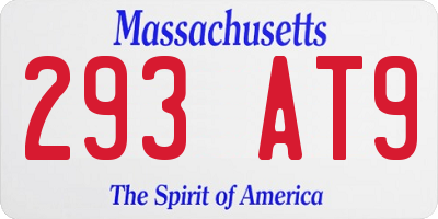MA license plate 293AT9