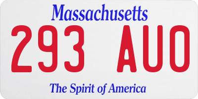MA license plate 293AU0