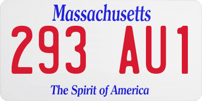 MA license plate 293AU1