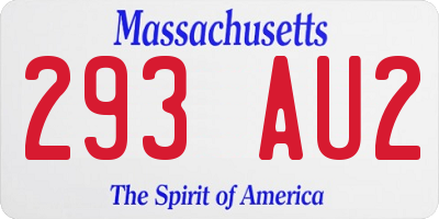 MA license plate 293AU2