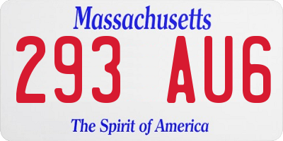 MA license plate 293AU6