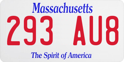 MA license plate 293AU8