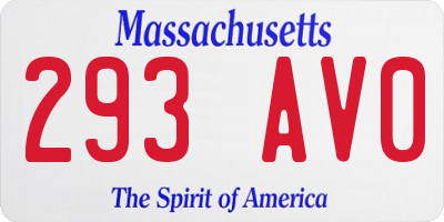 MA license plate 293AV0