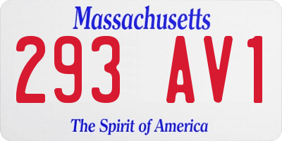 MA license plate 293AV1