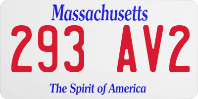 MA license plate 293AV2