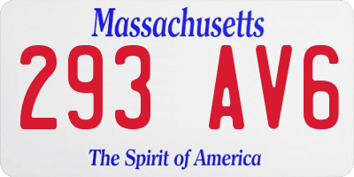 MA license plate 293AV6