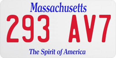MA license plate 293AV7