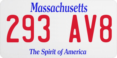 MA license plate 293AV8