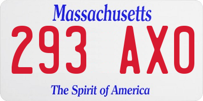 MA license plate 293AX0