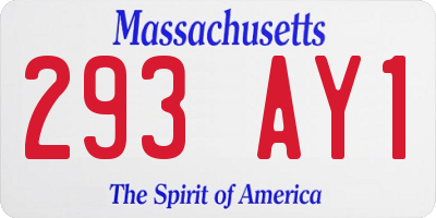 MA license plate 293AY1