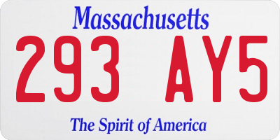 MA license plate 293AY5