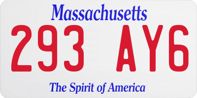 MA license plate 293AY6