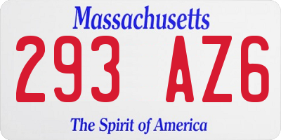 MA license plate 293AZ6
