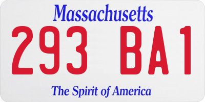 MA license plate 293BA1