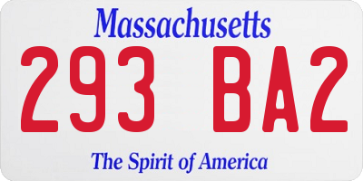 MA license plate 293BA2