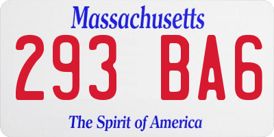 MA license plate 293BA6