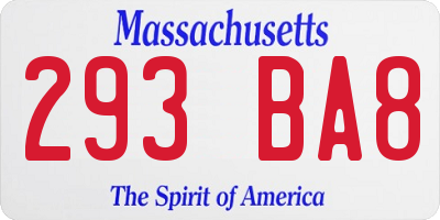 MA license plate 293BA8