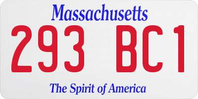 MA license plate 293BC1