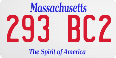 MA license plate 293BC2
